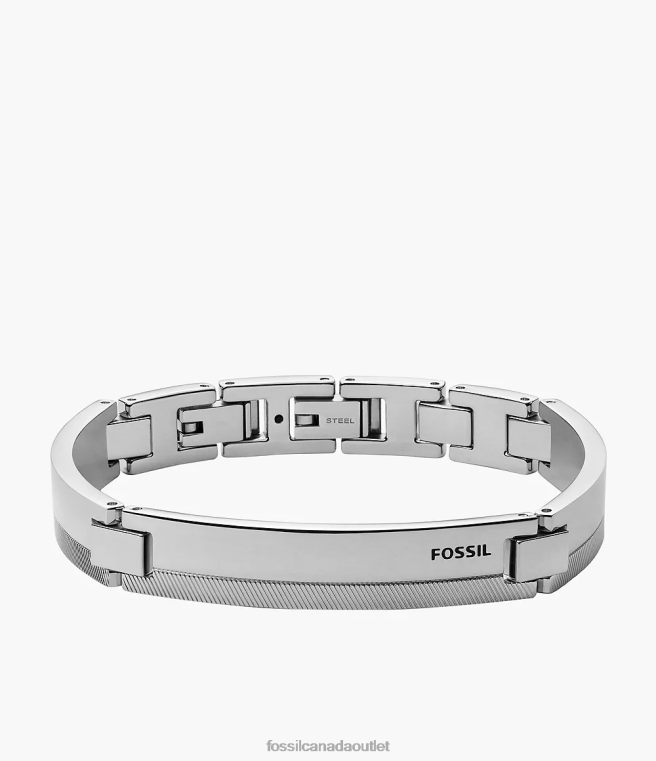 Fossil Jewelry Men Silver-Tone Chevron Stainless Steel Station Bracelet D2VPL1869