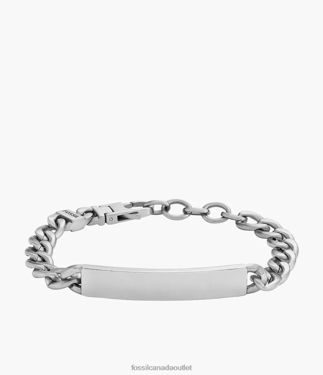 Fossil Jewelry Men Silver-Tone Drew Stainless Steel ID Bracelet D2VPL1857