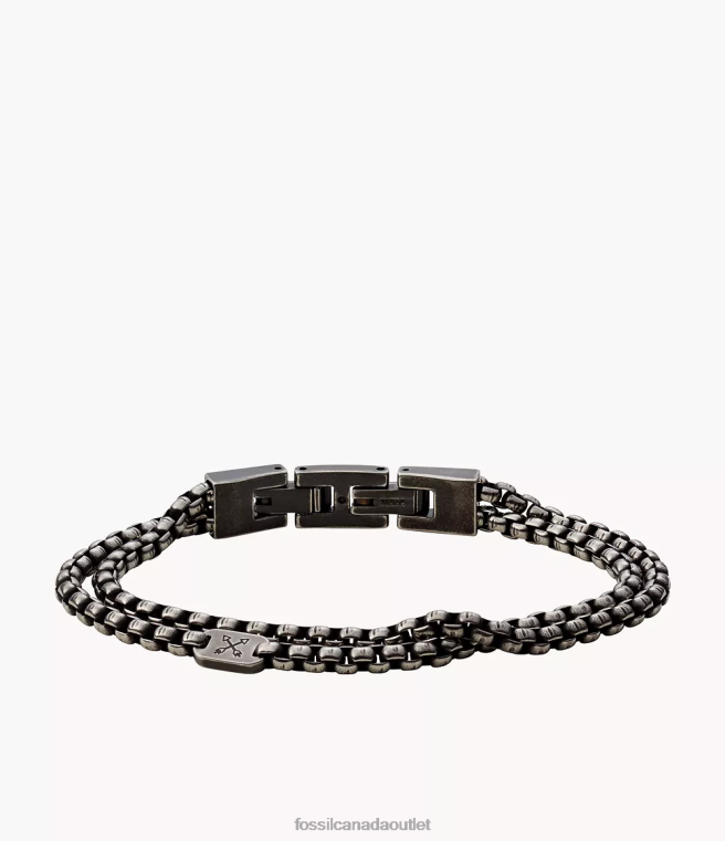 Fossil Jewelry Men Silver-Tone Vintage Casual Adventurer Stainless Steel Chain Bracelet D2VPL1858