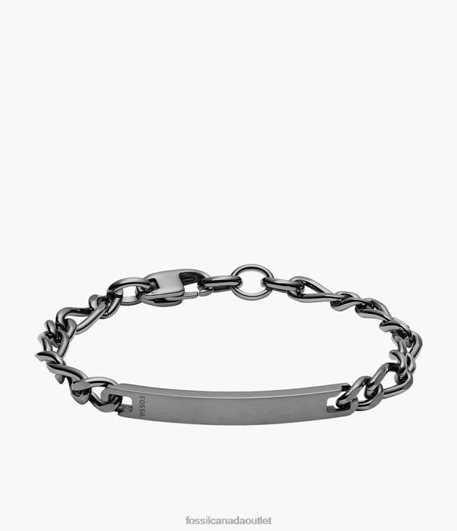 Fossil Jewelry Men Smoke ID Stainless Steel Bracelet D2VPL1884