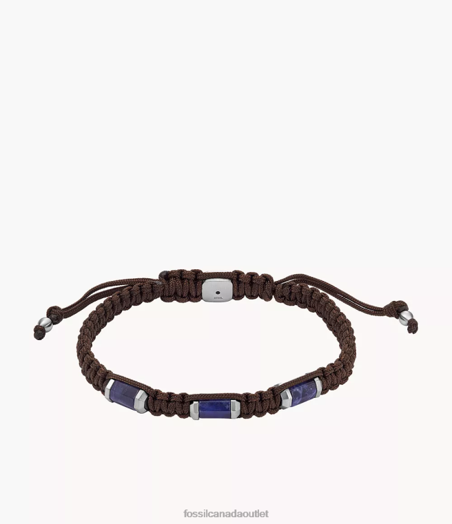 Fossil Jewelry Men Sodalite All Stacked Up Station Bracelet D2VPL1877