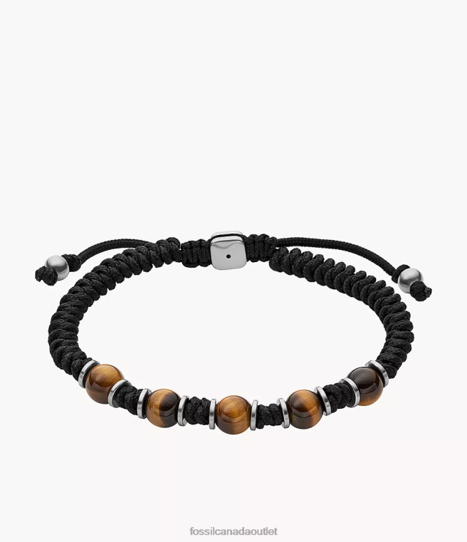 Fossil Jewelry Men Tiger's Eye Beaded Bracelet D2VPL1891