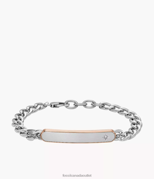Fossil Jewelry Men Two-Tone Classic Stainless Steel Chain Bracelet D2VPL1888