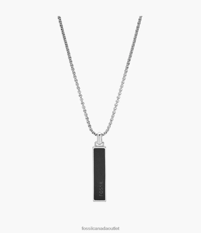 Fossil Jewelry Men Black Dive Agate Pendant Necklace D2VPL1919
