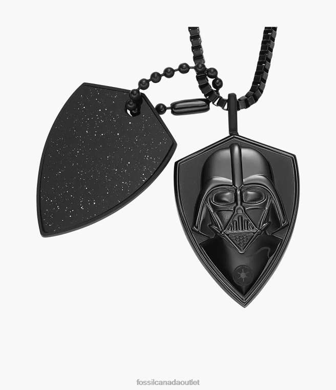 Fossil Jewelry Men Blue Sandstone Star Wars Darth Vader Dog Tag Necklace D2VPL1900