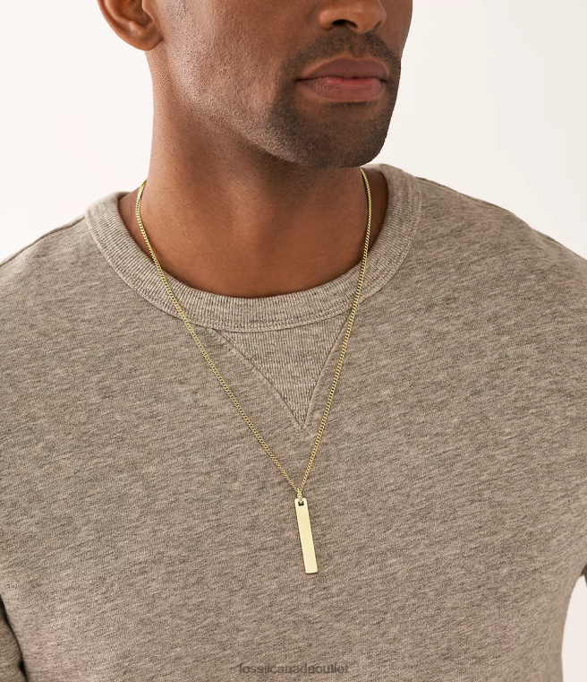 Fossil Jewelry Men Gold-Tone Drew Stainless Steel Chain Necklace D2VPL1903
