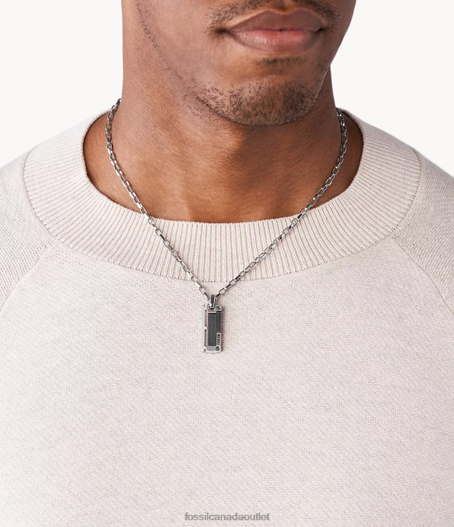 Fossil Jewelry Men Silver Necklace D2VPL1954