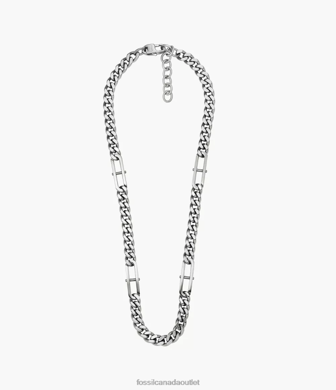 Fossil Jewelry Men Silver-Tone Heritage D-Link Stainless Steel Chain Necklace D2VPL1915