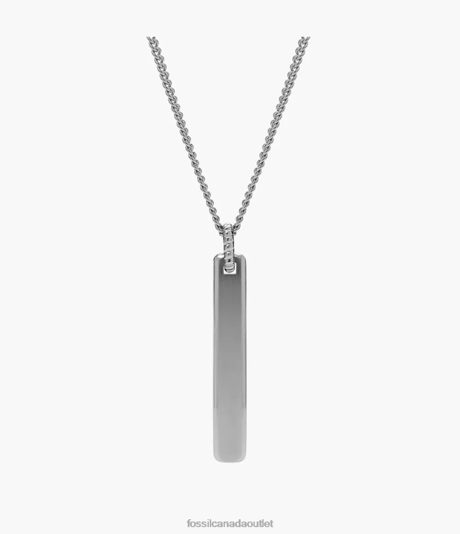 Fossil Jewelry Men Silver-Tone Vintage Casual Stainless Steel Pendant Necklace D2VPL1901