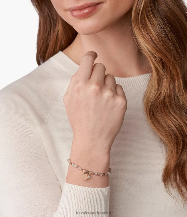 Fossil Jewelry Women Beige Georgia Moonstone Bracelet D2VPL1007