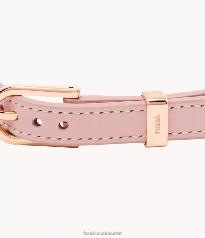 Fossil Jewelry Women Blush Heritage D-Link Leather Strap Bracelet D2VPL1254