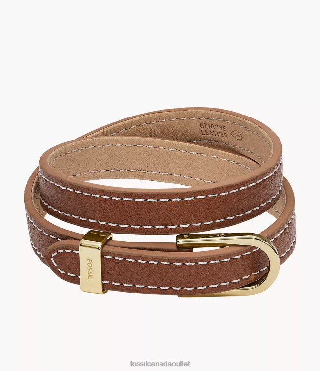 Fossil Jewelry Women Brown Heritage D-Link Leather Strap Bracelet D2VPL1208
