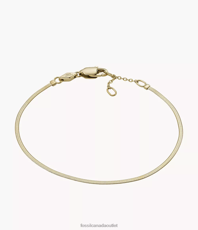 Fossil Jewelry Women Gold-Tone All Stacked Up Stainless Steel Chain Bracelet D2VPL978