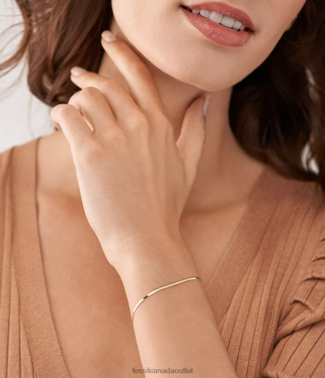 Fossil Jewelry Women Gold-Tone All Stacked Up Stainless Steel Chain Bracelet D2VPL978