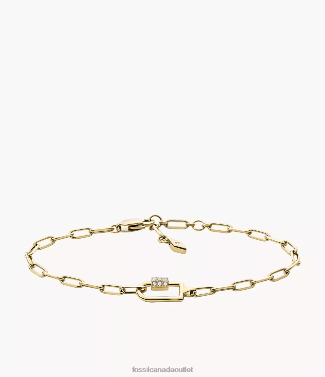 Fossil Jewelry Women Gold-Tone Corra Oh So Charming Stainless Steel Chain Bracelet D2VPL1125