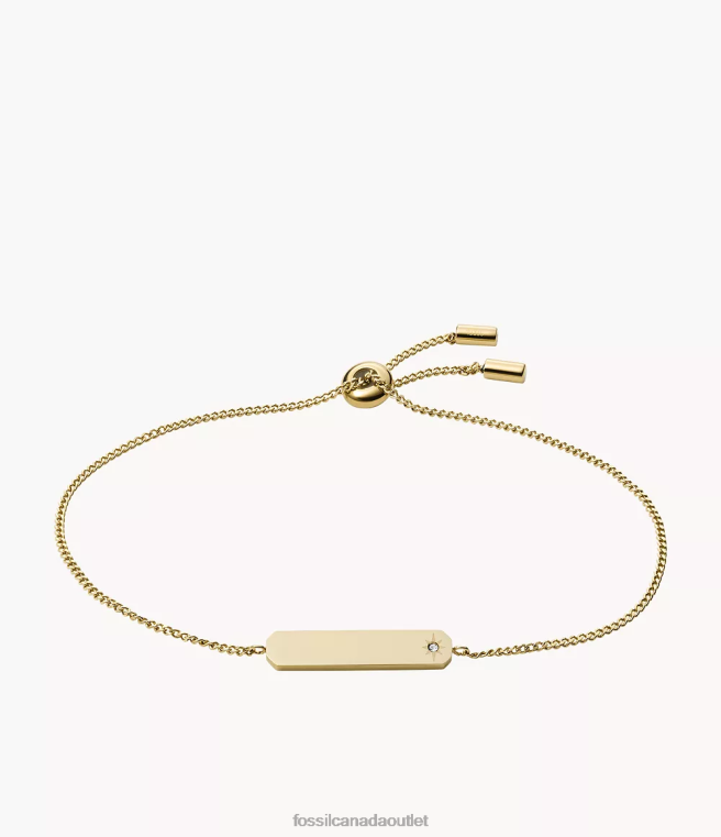 Fossil Jewelry Women Gold-Tone Drew Stainless Steel Bar Chain Bracelet D2VPL1011