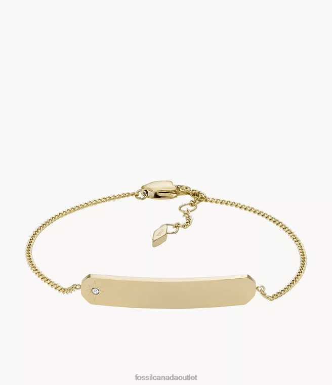 Fossil Jewelry Women Gold-Tone Drew Stainless Steel Bar Chain Bracelet D2VPL976