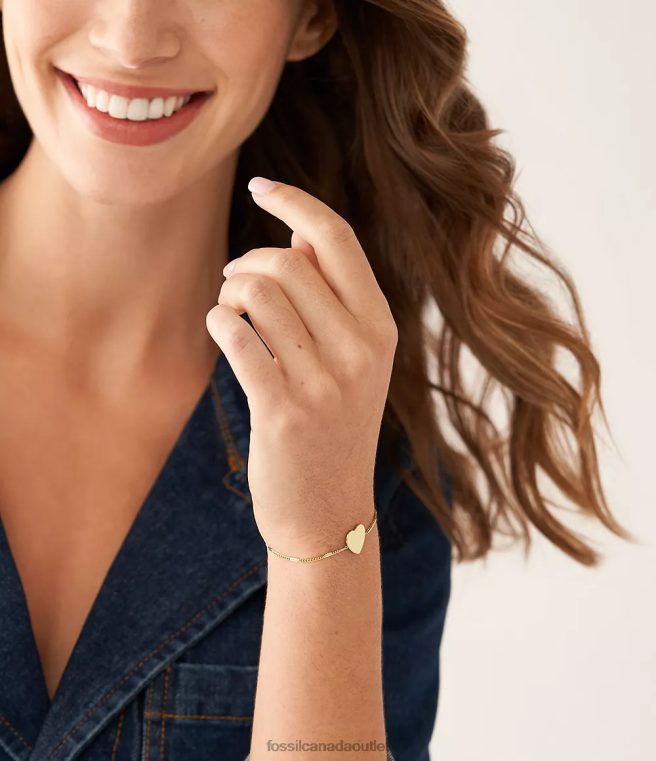 Fossil Jewelry Women Gold-Tone Drew Stainless Steel Chain Bracelet D2VPL1006