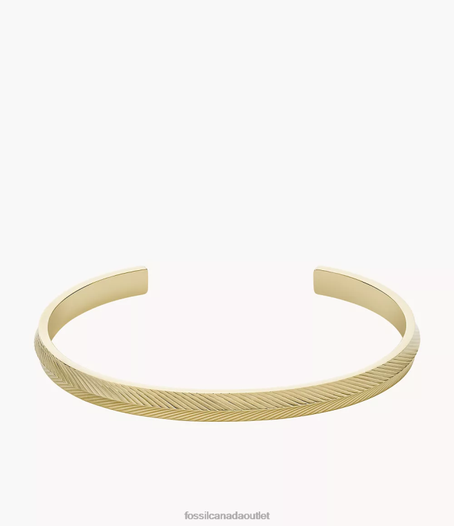 Fossil Jewelry Women Gold-Tone Harlow Linear Texture Stainless Steel Bangle Bracelet D2VPL1003