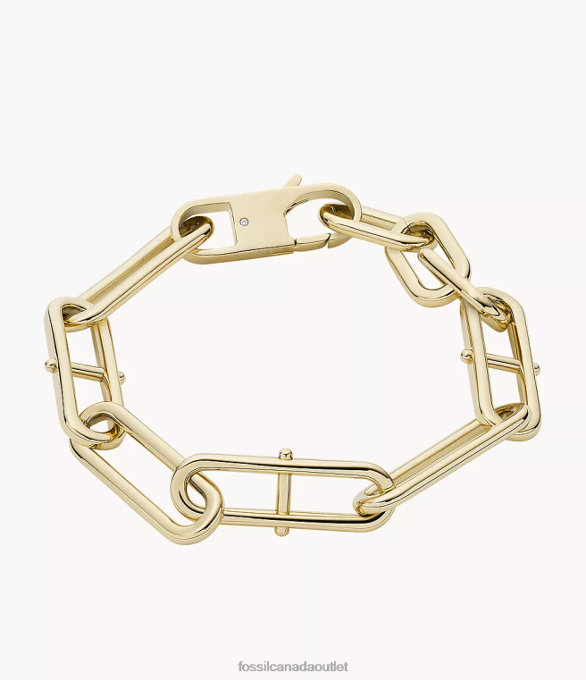 Fossil Jewelry Women Gold-Tone Heritage D-Link Stainless Steel Chain Bracelet D2VPL963