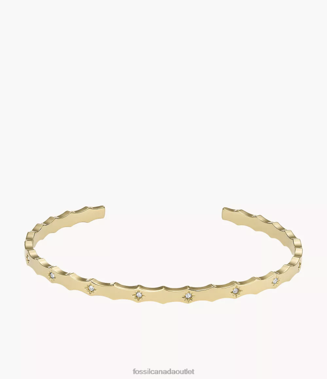 Fossil Jewelry Women Gold-Tone Sadie Scalloped Edge Stainless Steel Cuff Bracelet D2VPL989