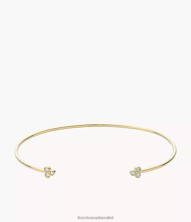 Fossil Jewelry Women Gold-Tone Sadie Trio Glitz Stainless Steel Cuff Bracelet D2VPL1019