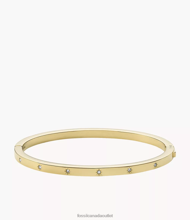 Fossil Jewelry Women Gold-Tone Sutton Shine Bright Stainless Steel Cuff Bracelet D2VPL997