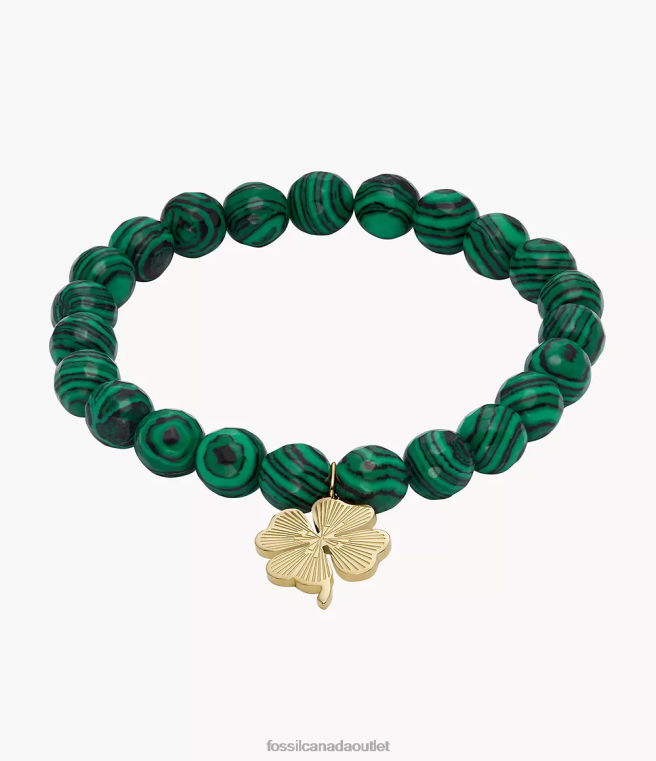 Fossil Jewelry Women Green Sutton Modern & Magic Reconstituted Malachite Beaded Bracelet D2VPL1248