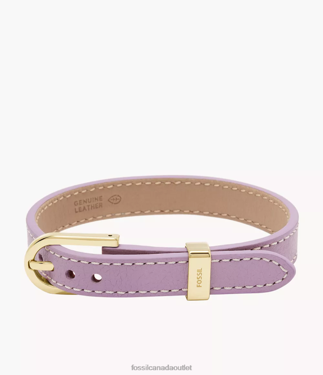 Fossil Jewelry Women Lavender Heritage D-Link Leather Strap Bracelet D2VPL1181