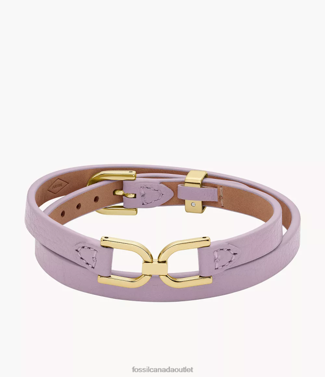 Fossil Jewelry Women Lavender Heritage D-Link Leather Strap Bracelet D2VPL968