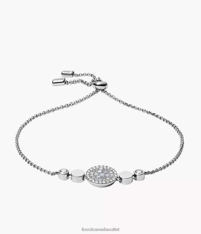 Fossil Jewelry Women Mother-of-Pearl Val Mosaic Disc Bracelet D2VPL1013