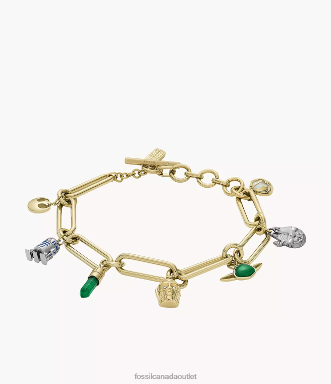 Fossil Jewelry Women Opal/Green Acenturine/Blue Enamel Star Wars Charm Bracelet D2VPL962