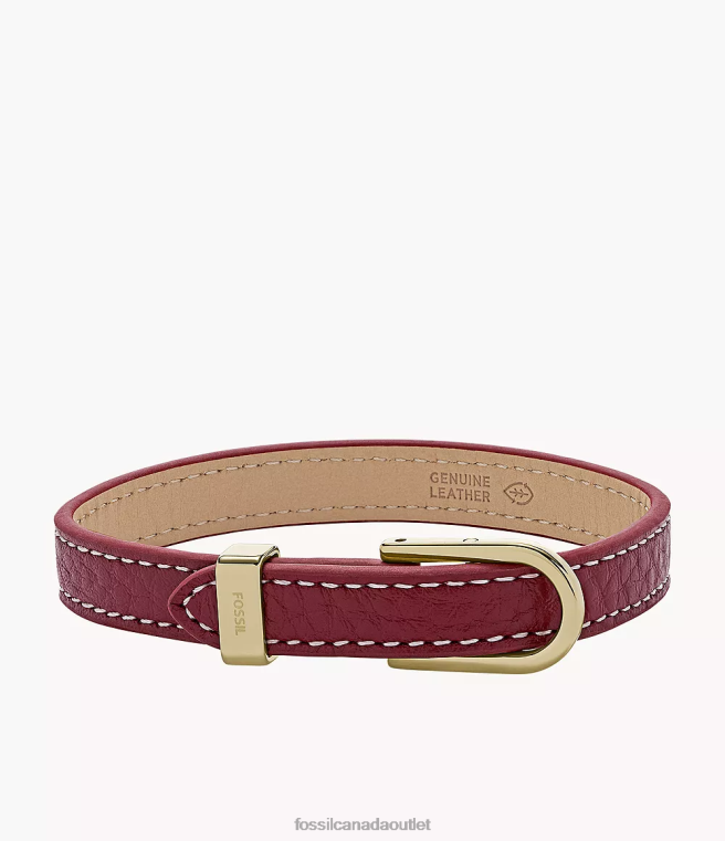 Fossil Jewelry Women Red Heritage D-Link Leather Strap Bracelet D2VPL1245