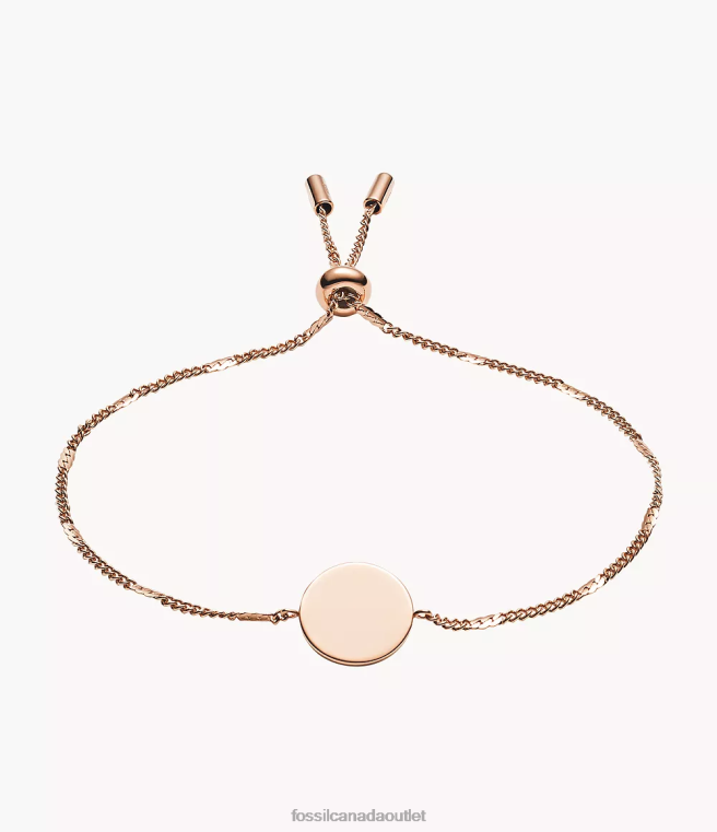Fossil Jewelry Women Rose Gold-Tone Lane Disc Bracelet D2VPL1018