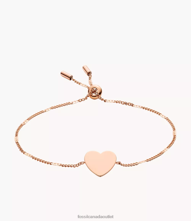 Fossil Jewelry Women Rose Gold-Tone Lane Heart Steel Bracelet D2VPL984