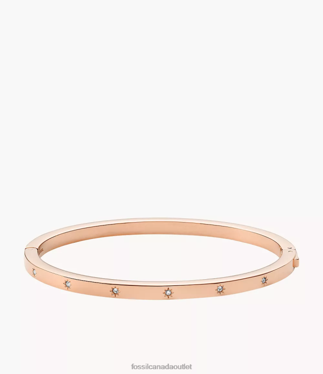 Fossil Jewelry Women Rose Gold-Tone Sadie Shine Bright Stainless Steel Bangle Bracelet D2VPL991