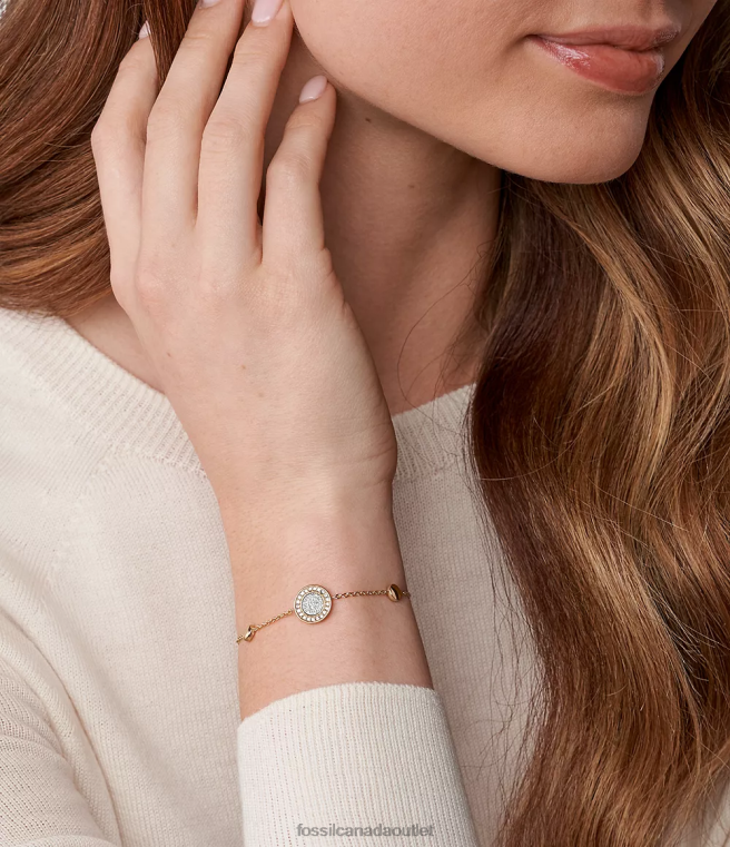 Fossil Jewelry Women Rose Gold-Tone Sutton Halo Station Bracelet D2VPL1029
