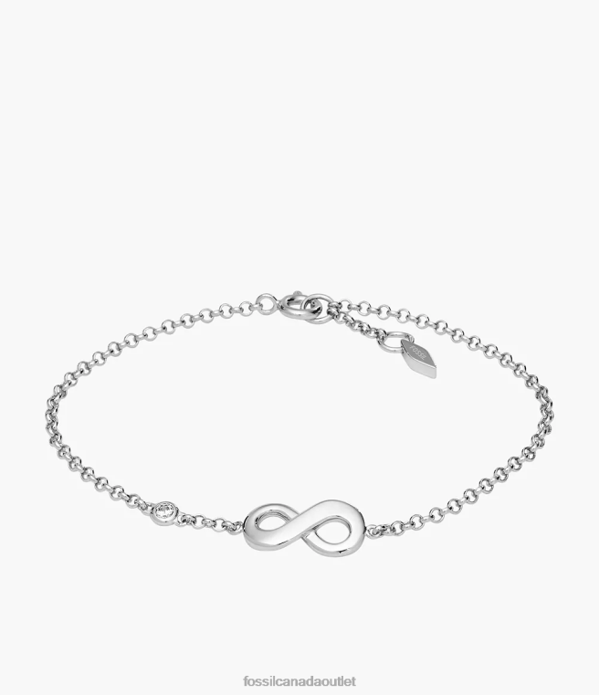 Fossil Jewelry Women Silver Elliott Infinite Love Sterling Boxed Bracelet D2VPL995