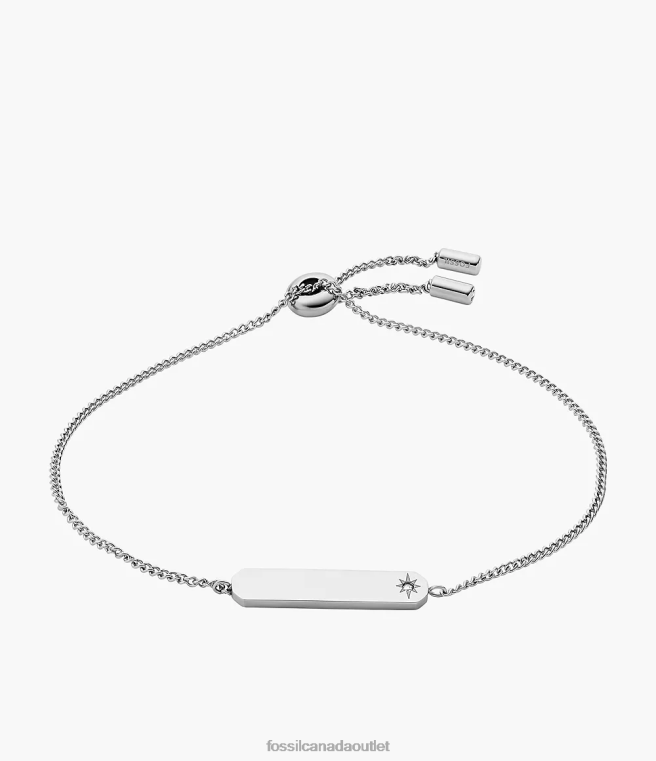 Fossil Jewelry Women Silver-Tone Drew Stainless Steel Bar Chain Bracelet D2VPL1010