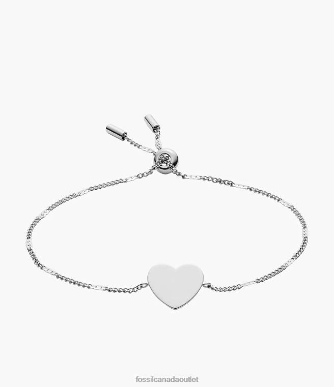 Fossil Jewelry Women Silver-Tone Lane Heart Stainless Steel Bracelet D2VPL987