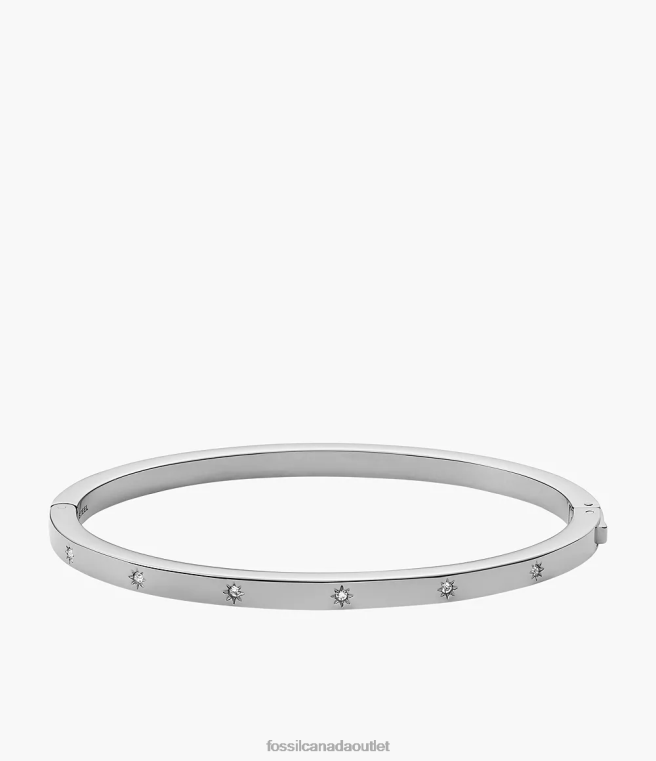 Fossil Jewelry Women Silver-Tone Sadie Shine Bright Stainless Steel Bangle Bracelet D2VPL1030