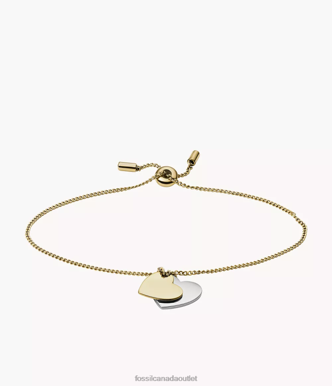 Fossil Jewelry Women Two-Tone Lane Stainless Steel Heart Chain Bracelet D2VPL1270