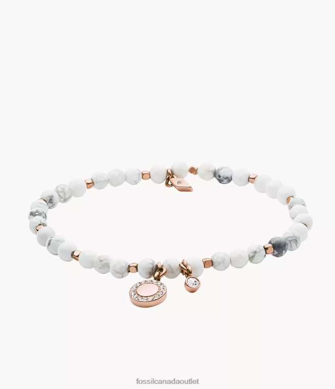 Fossil Jewelry Women White Georgia Howlite Bracelet D2VPL1021