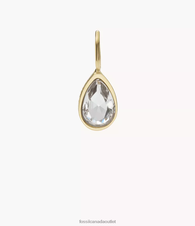 Fossil Jewelry Women Clear-Tone Corra Oh So Charming April Birthstone Charm D2VPL1190
