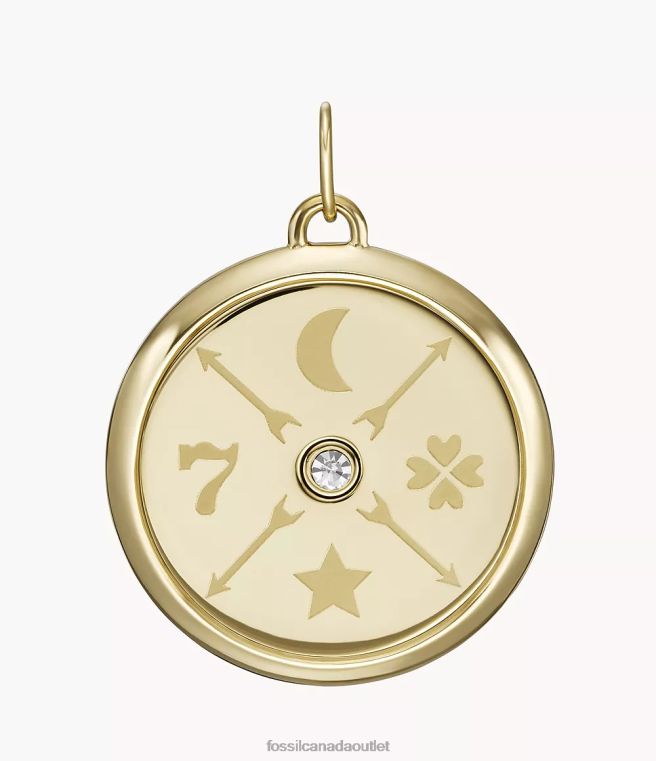 Fossil Jewelry Women Gold-Tone Oh So Charming Stainless Steel Charm D2VPL1176
