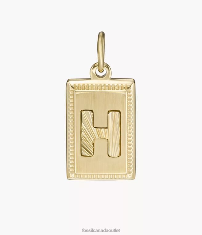 Fossil Jewelry Women Gold-Tone Oh So Charming Stainless Steel Initial Charm D2VPL1224
