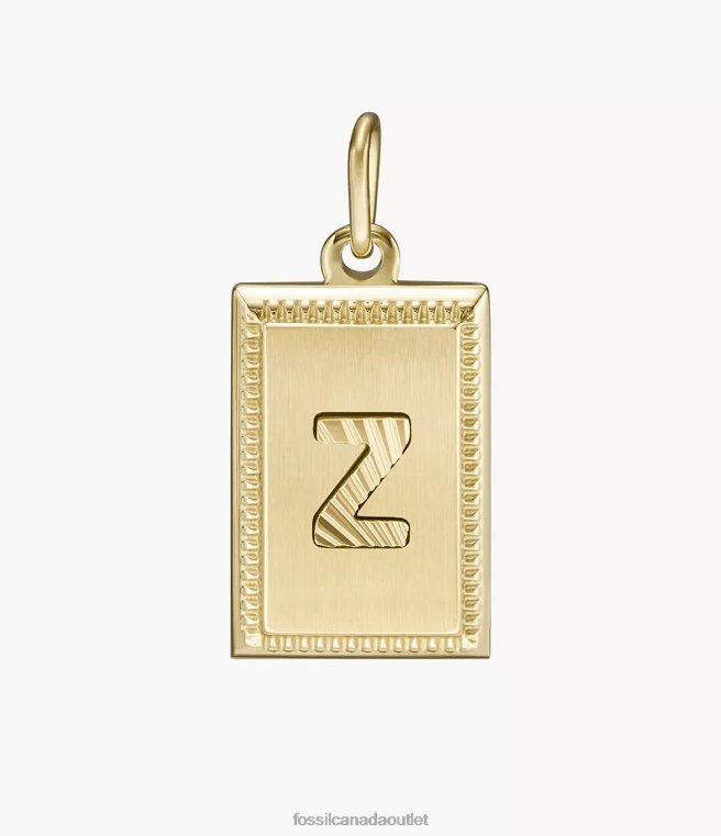 Fossil Jewelry Women Gold-Tone Oh So Charming Stainless Steel Initial Charm D2VPL1272