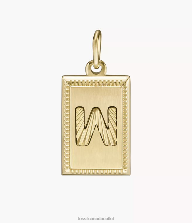 Fossil Jewelry Women Gold-Tone Oh So Charming Stainless Steel Initial Charm D2VPL1276