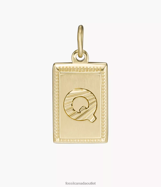 Fossil Jewelry Women Gold-Tone Oh So Charming Stainless Steel Initial Charm D2VPL1307