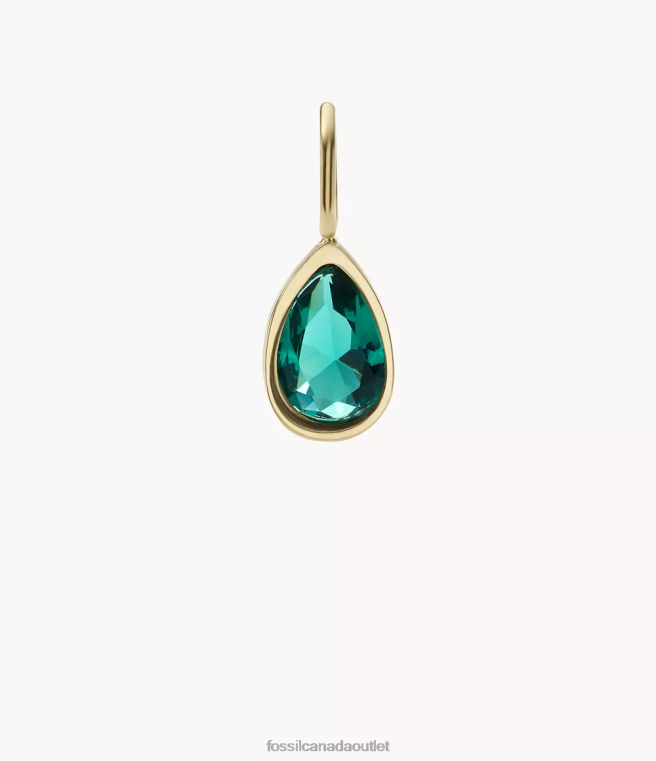 Fossil Jewelry Women Green-Tone Corra Oh So Charming May Birthstone Charm D2VPL1179